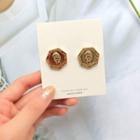 Coin Stud Earring 1 Pair - 925 Silver - One Size