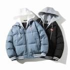 Long Sleeve Mock Two Piece Applique Padded Jacket