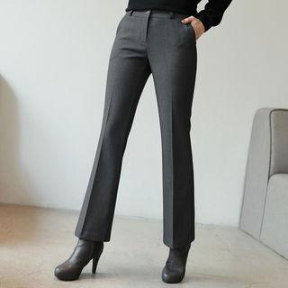 Brushed Fleece-lined Boot-cut Dress Pants