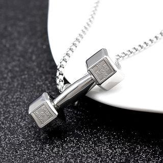 Metal Dumbbell Pendant Necklace