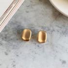 Oblong Metallic Ear Studs Gold - One Size
