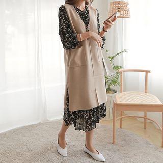 Pocket Long Knit Vest
