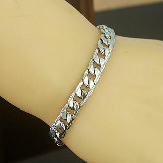 Chunky Chain Alloy Bracelet 1 Pc - Silver - One Size