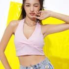 Eco-friendly Halter-neck V-neck Crop Top