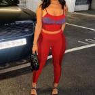 Set: Two Tone Cropped Camisole + Two Tone High-waist Skinny Pants