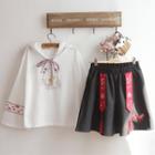Embroidered Hoodie / Mini A-line Skirt / Set