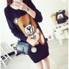 Bear Print Sweater Dress