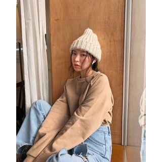 Raglan-sleeve Crop Sweatshirt