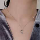 925 Sterling Silver Moon & Fairy Pendant Necklace Silver - One Size