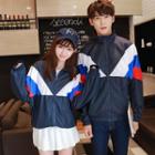 Couple Matching Striped Hooded Zip Jacket
