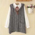 Hooded Cable-knit Vest