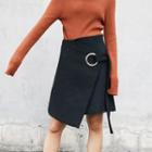 Asymmetric-hem Paneled A-line Skirt