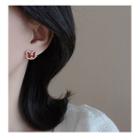 Rhinestone Tiger Stud Earring 1 Pair - Red - One Size