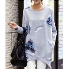 Floral Print Long Sleeve Pullover