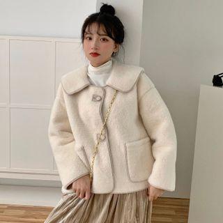 Set: Fleece Button Jacket + Crossbody Bag