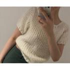 [dearest] Round-neck Alpaca Blend Sweater (cream) One Size