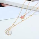 Shell & Starfish Pendant Layered Necklace