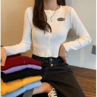 Logo Rib Knit Cardigan