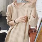 Hooded Long-sleeve Maxi Knit Dress