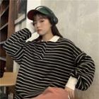 Black & White Striped Sweatshirt Black - One Size