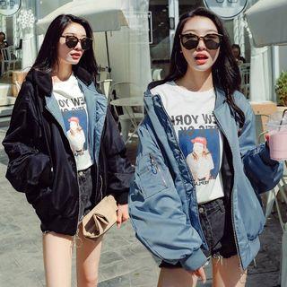 Double-sided Stand-collar Baseball Jacket