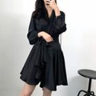 Long-sleeve A-line Wrap Dress