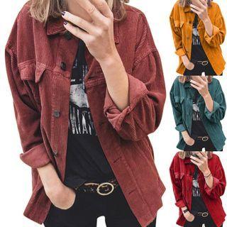 Long Sleeve Corduroy Loose-fit Shirt