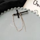 Glaze Cross Chained Earring 1pc - Earring - One Size
