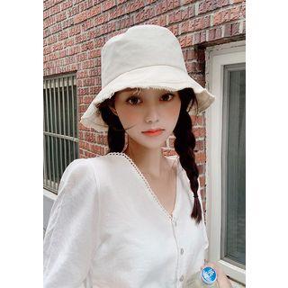 Drawcord-hem Lace-trim Blouse