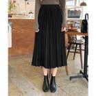Accordion-pleated Midi Skirt Black - One Size