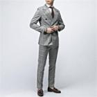 Set: Double-breasted Glen-plaid Blazer + Dress Pants
