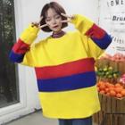Fleece-lined Colour Block Sweater