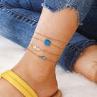 Set Of 4: Alloy Anklet (assorted Designs) Set Of 4 - C01107 - One Size