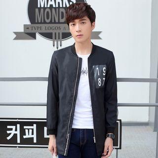 Lettering Zip Long Jacket