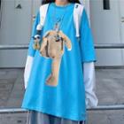 Mock-two Piece Bear Print Long-sleeve T-shirt