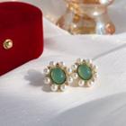 Retro Faux Pearl Gemstone Earring
