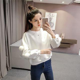 Pompom-accent Pullover