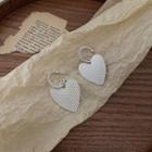 Heart Alloy Dangle Earring 1 Pair - 01 - Silver Stud - Silver - One Size
