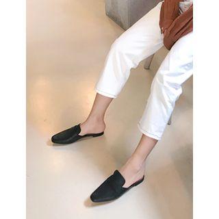 Square-toe Loafer Mules