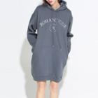 Letter Embroidered Hoodie Dress