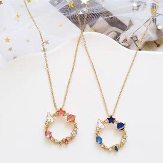 Planet Hoop Pendant Necklace