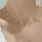Faux Pearl Rhinestone Necklace Pearl Necklace - Gold - One Size