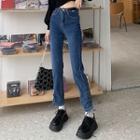 High-waist Drawstring Cropped Jeans