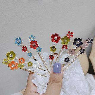 Faux Pearl Alloy Flower Hair Pin