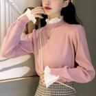 Knitted Mock-neck Cropped Sweater