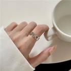 Lettering Alloy Open Ring 1 Pc - Silver - One Size
