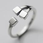 Cube Sterling Silver Open Ring Silver - One Size