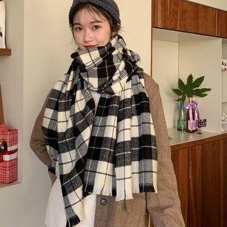 Plaid Scarf Plaid - Black & White - One Size