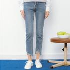 Regular-fit Asymmetric Distressed Jeans