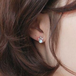 925 Sterling Silver Unicorn Earring Es762 - 1 Pair - One Size